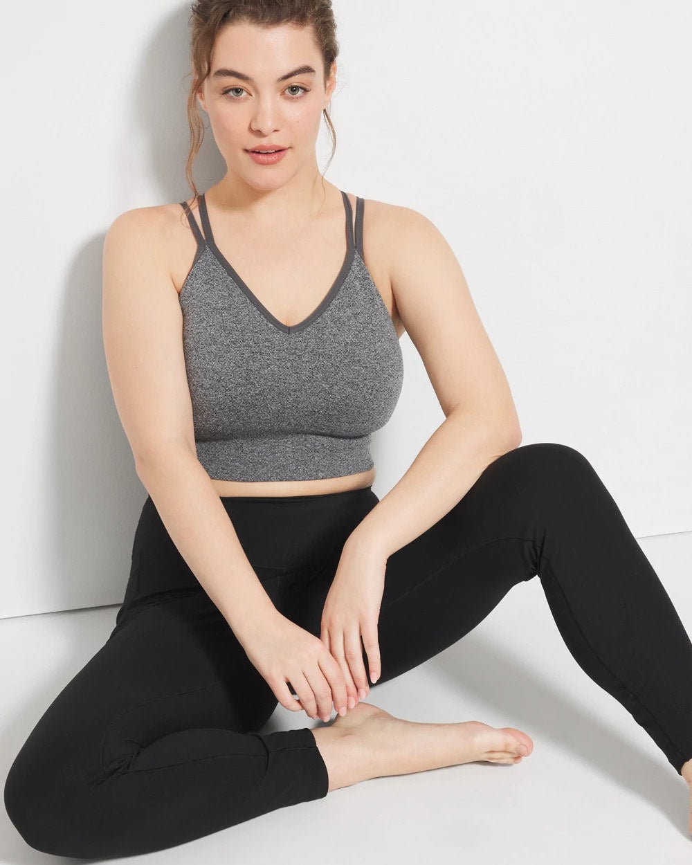 HEATHER OBSIDIAN - Soma Sport Longline Bra with Strappy Back