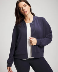 DEEP INDIGO - Modern Modal Bomber Jacket