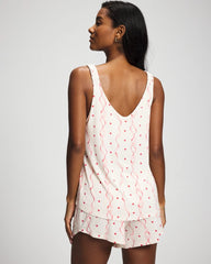 COQUETTE VALENTINE CHAMP - Shirred Strap Pajama Tank