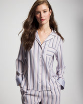 RELAX STRIPE BLUE OPAL - Long-Sleeve Notch Collar