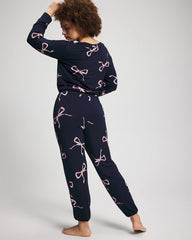 BELOVED BOWS GRAND NAVY - Banded Ankle Pajama Pant