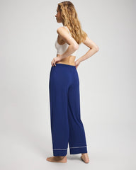 MAJESTY BLUE - Solid Piped Pajama Pant