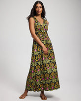 PALMY PATTERNS NAVY - Goddess Maxi Bra Dress