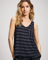BOHO STRIPE NAVY - V-Neck Pajama Tank