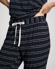 BOHO STRIPE NAVY - Banded Ankle Pajama Pant