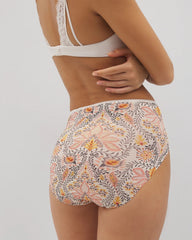 VINE PAISLEY CHAMPAGNE M - Vanishing Edge Microfiber Modern Brief Panty with Lace