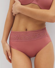 CLAY ROSE - Vanishing Edge Microfiber Modern Brief Panty with Lace