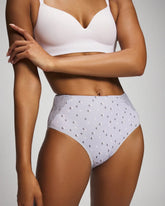HALF MOON BLUE OPAL - Tummy Modern Brief Panty with Lace