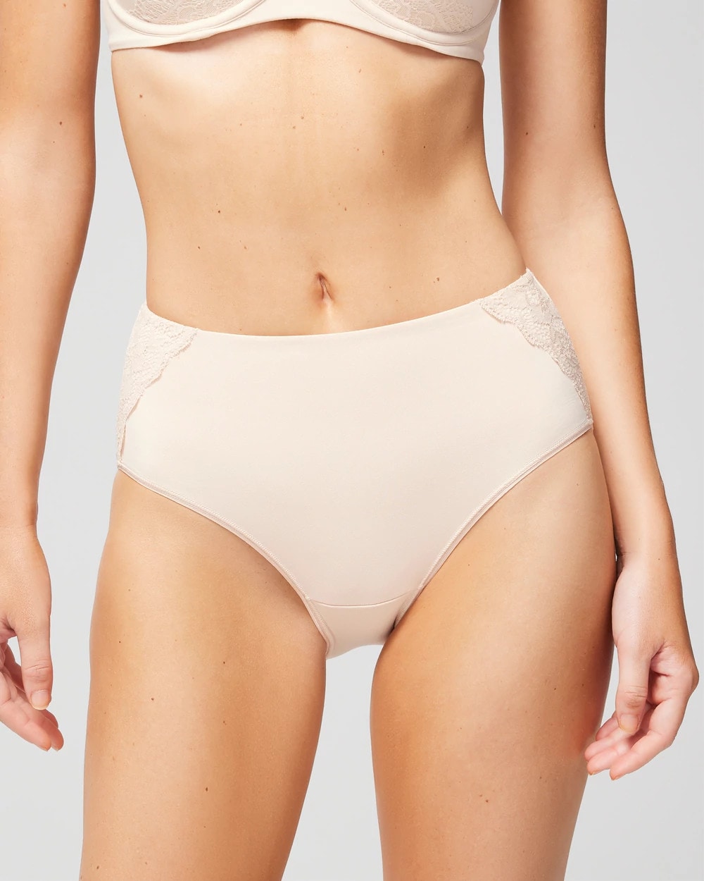 PALE SAND - Modern Brief Panty with Lace