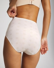 DRAMA DOTS CHAMPAGNE - Tummy High-Waist Brief Panty with Lace