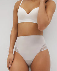 GRAY GLASS - Tummy High-Waist Brief Panty with Lace