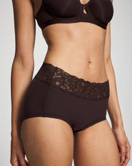CHOC PLUM W DTM FOIL - Brief Panty with Super Soft Signature Lace