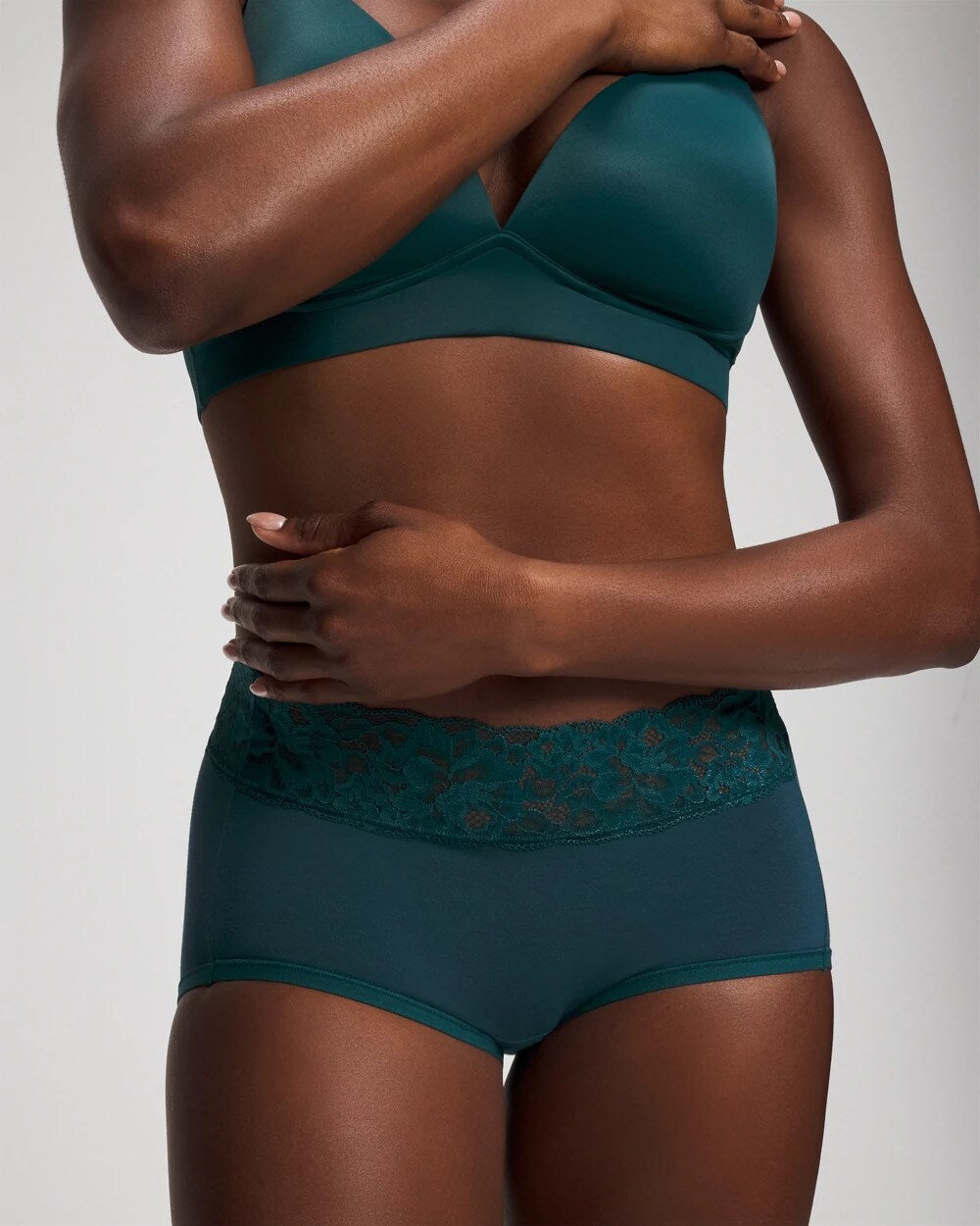 DEEP TEAL W/ DTM FOIL - Brief Panty with Super Soft Signature Lace
