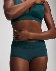 DEEP TEAL W/ DTM FOIL - Brief Panty with Super Soft Signature Lace