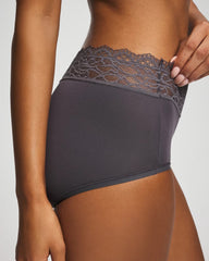 GRAY INK - Brief Panty with Enchanting Lace