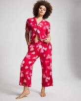 WHOLE LOTTA LOVE RED - Cropped Pajama Pants