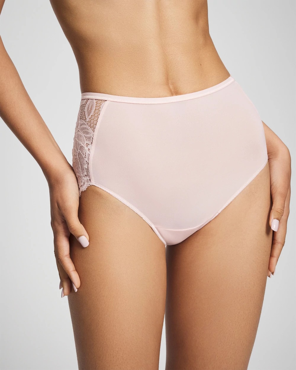 PRETTY PINK - Lace Back Modern Brief Panty