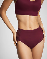 VELVET PLUM - Lace Back Modern Brief Panty