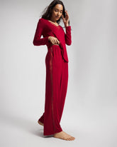 PAINT THE TOWN RED - Lace Relaxed Wide Leg Pajama Pant