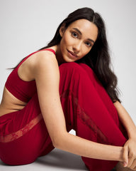 PAINT THE TOWN RED - Lace Relaxed Wide Leg Pajama Pant