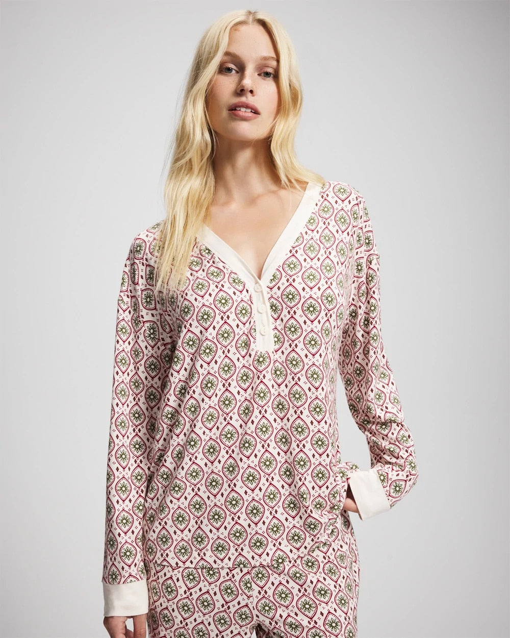 PATTERNED PIECES CHAMP - Long Sleeve Henley