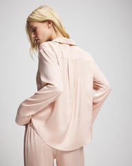 CAMEO ROSE - Long Sleeve Notch Collar Pajama Top
