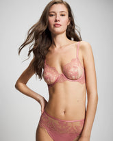 ANTIQUE PINK - Tattoo Embroidered Perfect Coverage Bra