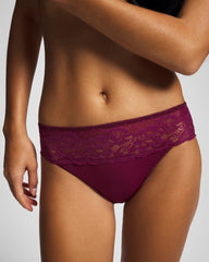 POMEGRANATE WINE - Edge Hipster Panty with Lace