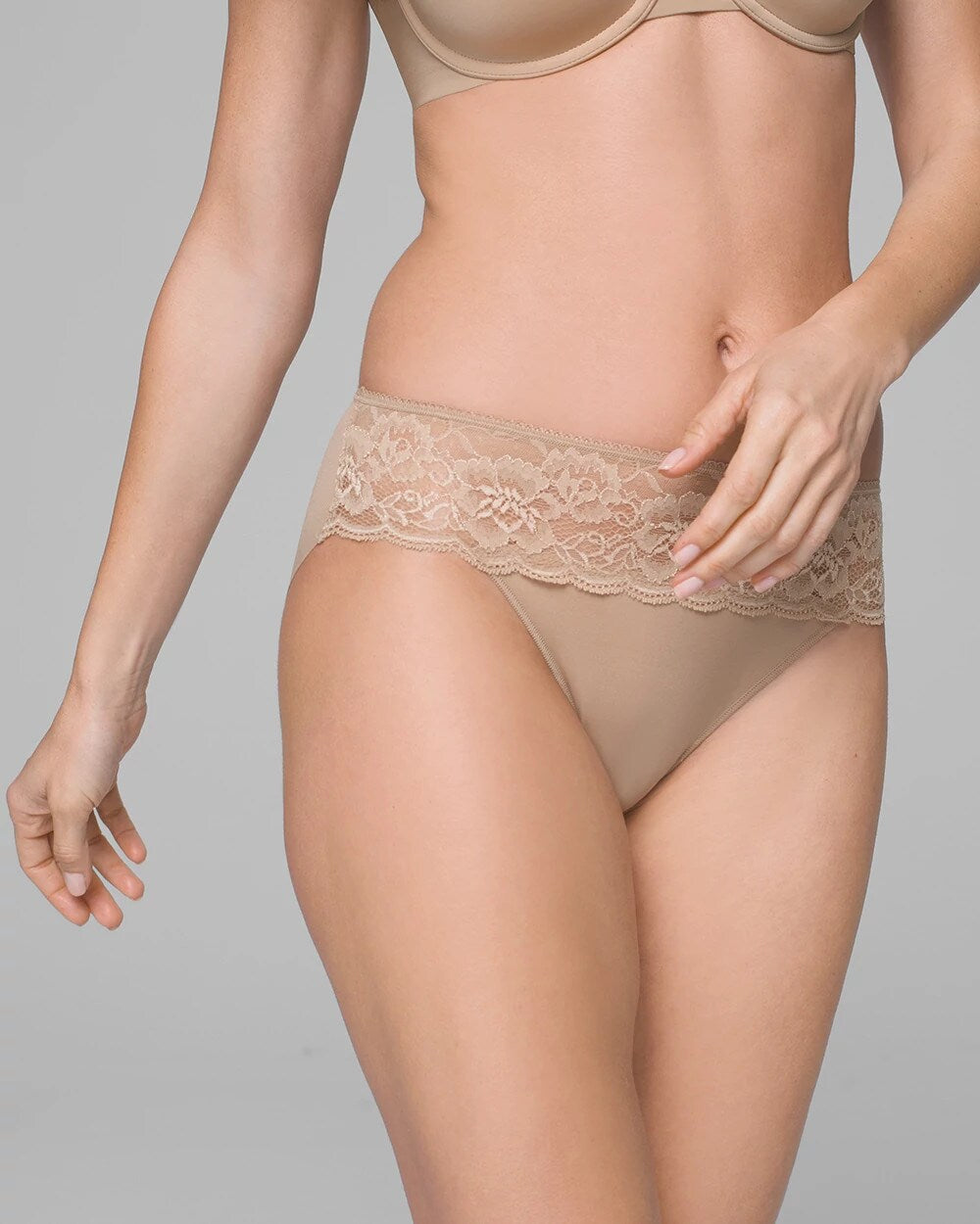 WARM AMBER - Hipster Panty with Lace
