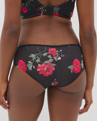 RHAPSODY FLORA MINI BLACK - Cheeky Hipster Panty