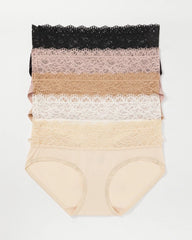 BASIC MULTI PACK - Hipster Panty with Super Soft Enchanting Lace 5 pack