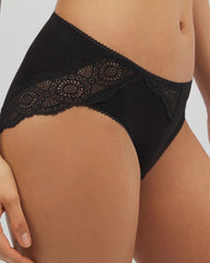 BLACK - Embraceable Hipster Panty Crochet Lace