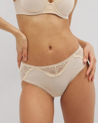 PALE SAND - Embraceable Hipster Panty Crochet Lace