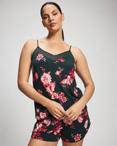 COTTAGE FLORAL GREEN - Mesh Trim Pajama Cami