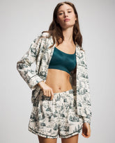 ENCHANTED TOILE GREEN - Piped Boxer Pajama Short