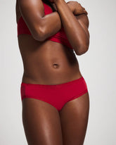 PAINT THE TOWN RED - Cotton Hipster Panty with Lace Trim