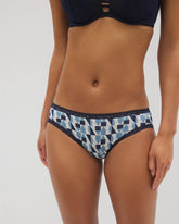 PRISM GEO MINI NAVY - Cotton Hipster Panty with Lace Trim