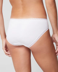 OPTIC WHITE - Cotton Hipster Panty with Lace Trim
