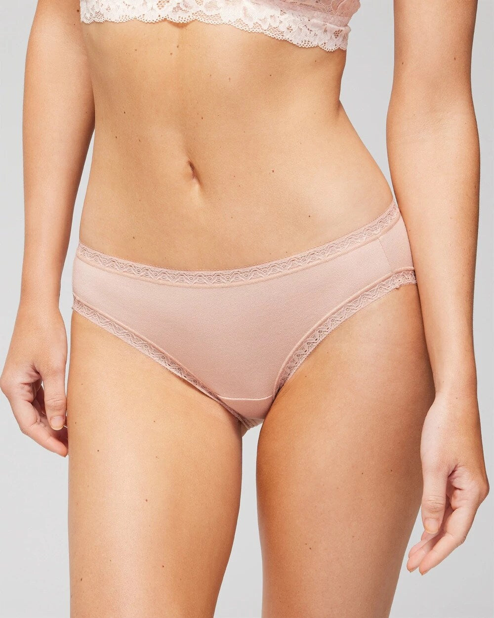 HUSH - Cotton Hipster Panty with Lace Trim