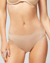 WARM AMBER - Cotton Hipster Panty with Lace Trim