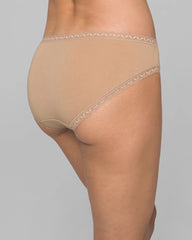 WARM AMBER - Cotton Hipster Panty with Lace Trim