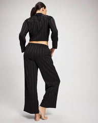 BLACK - Shadow Stripe Pajama Pant