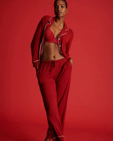 PAINT THE TOWN RED - Pajama Pant w/ Cuff and Piping