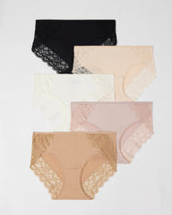 BASIC MULTI PACK - Hipster Panty with Enchanting Lace 5 Pack