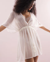 IVORY - Soma's Sexiest Crinkle Chiffon Tie Robe