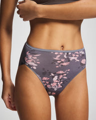 FLORAL DREAMS MINI GRAY - Edge High-Leg Panty
