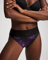 GILDED BLOOMS MAGENTA M - Edge High-Leg Panty with Lace