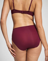 VELVET PLUM - Edge High-Leg Panty with Lace