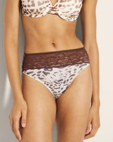 ANIMAL AURA M WHITE SMOKE - Edge High-Leg Panty with Lace