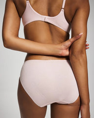PRETTY PINK - Cotton Blend High-Leg Panty with Lace
